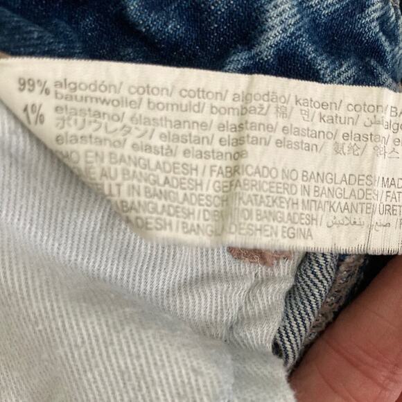 Zara Boyfriend Jeans Washed Blue size US 8 High rise Cotton - Picture 5 of 6